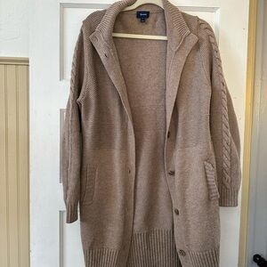 Facconable Luxury thick soft  Wool Cashmere Long Cardigan